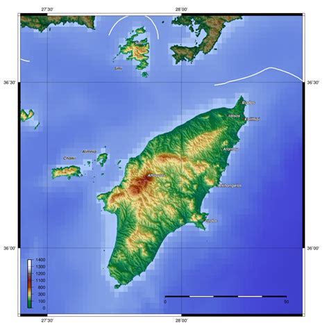 Greece - Rhodos: topographic • Map • PopulationData.net