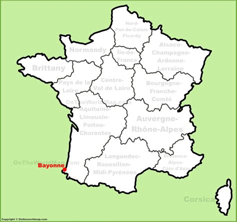 Bayonne location on the France map - Ontheworldmap.com