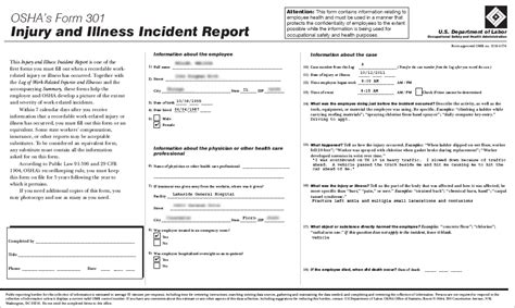 Completing the OSHA 301 Report and OSHA Electronic Submissions