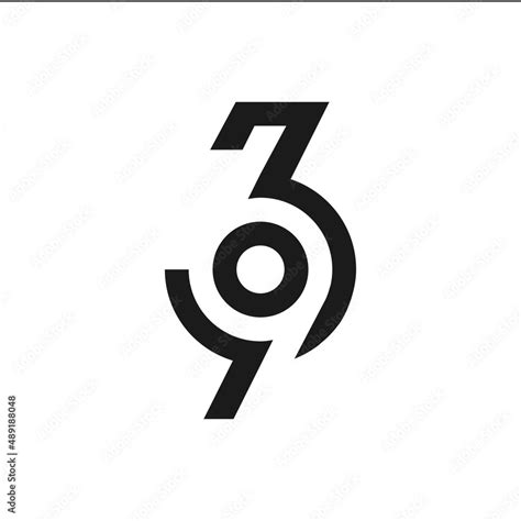 Modern minimalist 369 symbol Stock Vector | Adobe Stock