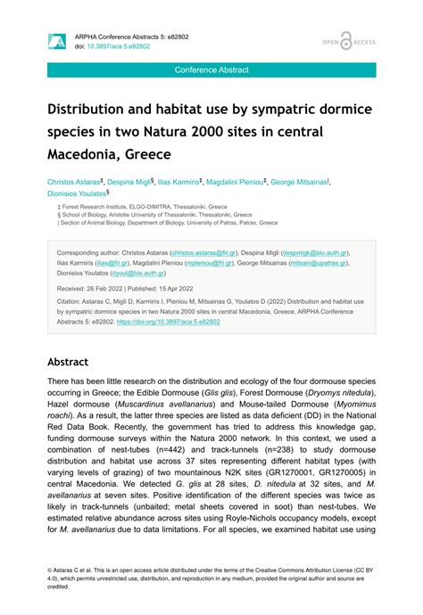 (PDF) Distribution and habitat use by sympatric dormice species in two Natura 2000 sites in ...