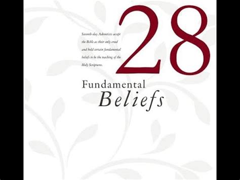 THE 28 FUNDAMENTAL BELIEFS OF THE SDA CHURCH CHAPTER 1 IN AN AUDIO ...