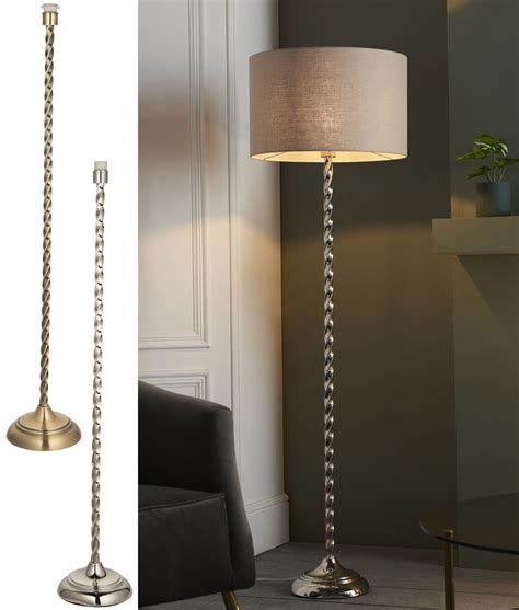 Mid-Height Standard Lamp Base with Classic Twisted Stem Design - Sold Without Shade