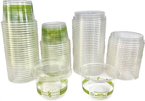 Amazon.com: 4 Ounce Compostable Corn Plastic Cups with Lids - 50 Pack : Health & Household