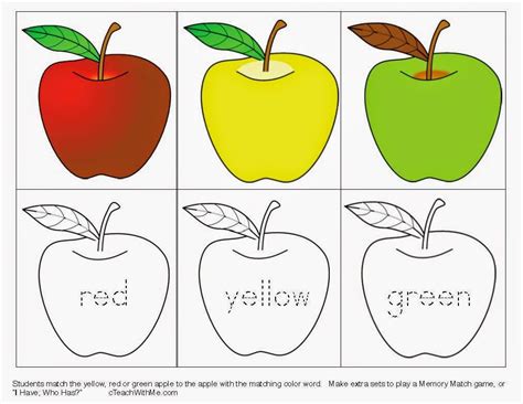 Apple Color Word Matching Game - Classroom Freebies | Apple activities, Preschool apple ...