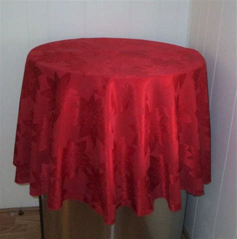 Vintage Red Damask Christmas Tablecloth Round Vintage | Etsy ...