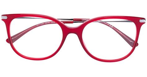 Giorgio Armani Angular Frame Glasses in Red - Lyst