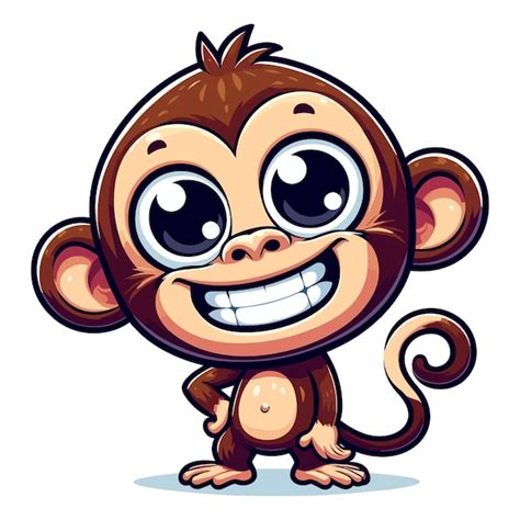 Premium Vector | Cartoon mischievous monkey isolated against a crisp ...