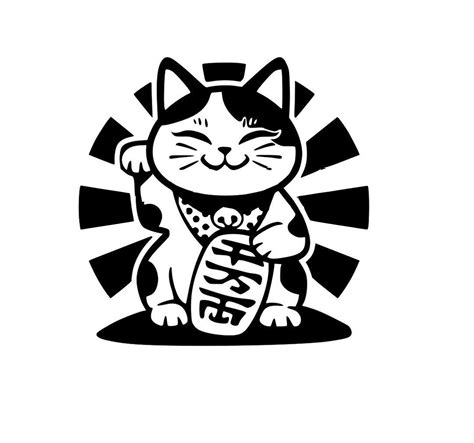 Lucky Cat Svg, Fortune Cat Svg, Cat Clipart, Maneki Neko Cat, Dxf, Eps, Cat Svg, Luck Svg ...