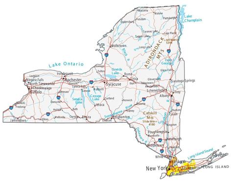 Map of New York - Cities and Roads - GIS Geography