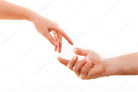 Holding hands couple on white background. — Stock Photo © victoreus #20029229