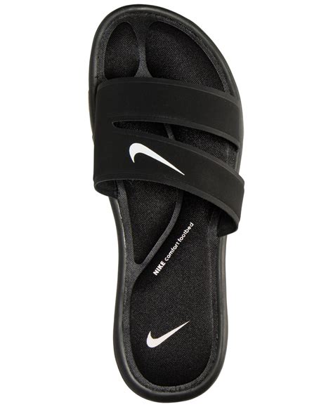 Nike Synthetic Women's Ultra Comfort Slide Sandals From Finish Line in Black/White-Black (Black ...