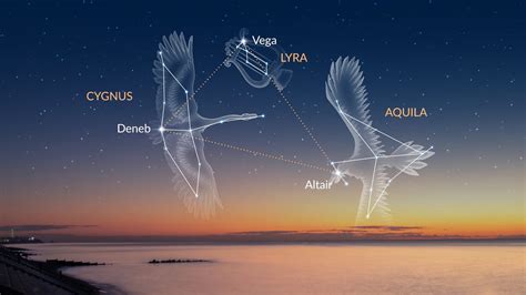 Summer Triangle Stars | Summer Triangle Constellation | Altair Deneb Vega | Triangle Asterism ...