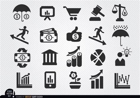 Economic Icons Set Vector Download