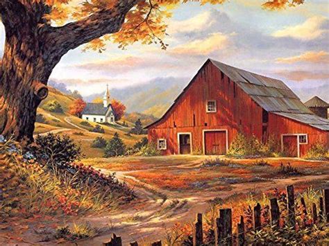 Friday's Chance The Little Red Barn - Oil Painting On Canvas Modern ...