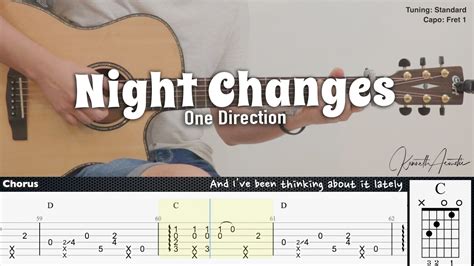 Night Changes - One Direction | Fingerstyle Guitar | TAB + Chords ...