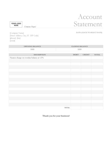 Billing Statement Template Word Collection