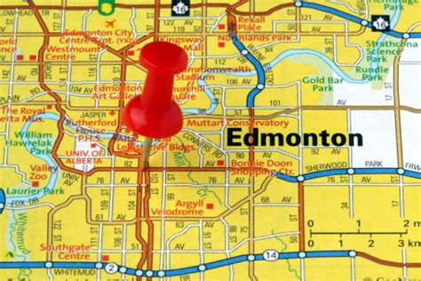 Edmonton Alberta Canadá En Un Mapa Foto de stock y más banco de ...