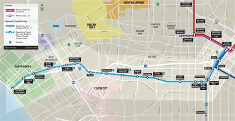 LA metro expo line map - Map of LA metro expo line (California - USA)