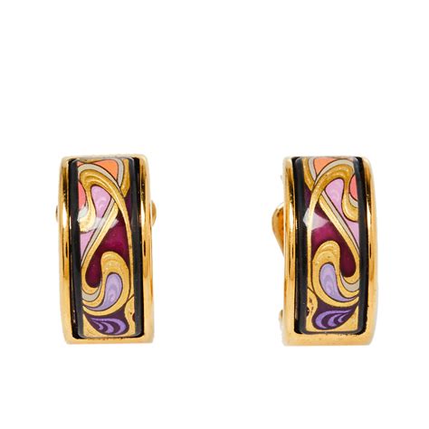 Frey WilleFrey Wille Hommage à Alphonse Mucha Fire Enamel Gold Plated Hoop Earrings | DailyMail