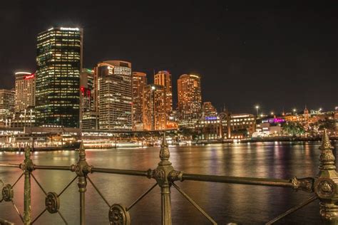 Skyline of Sydney CBD, Night View. Editorial Image - Image of long ...