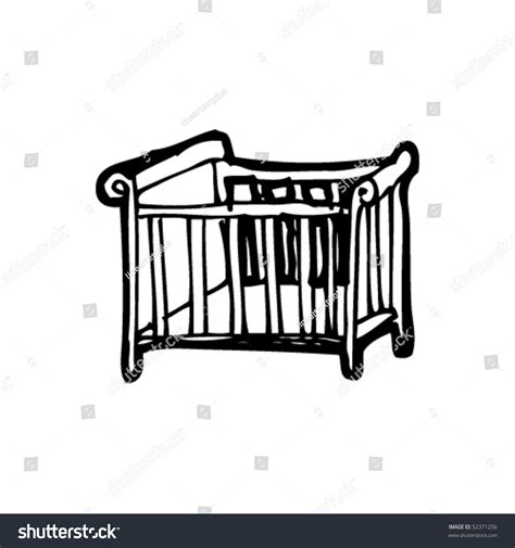 Quirky Drawing Of A Baby'S Crib Stock Vector Illustration 52371256 : Shutterstock