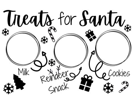 Santa Cookie Plate Svg Print, Dear Santa Tray Vector Silhouette, Digital Cookies For Santa ...