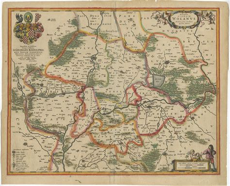 Antique Map of Lower Silesia by Blaeu (c.1650)