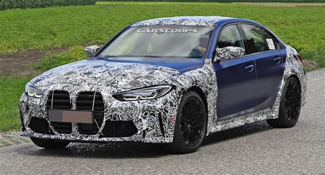 2021 BMW M3 Spied In Blue Wearing Less Camo | Carscoops