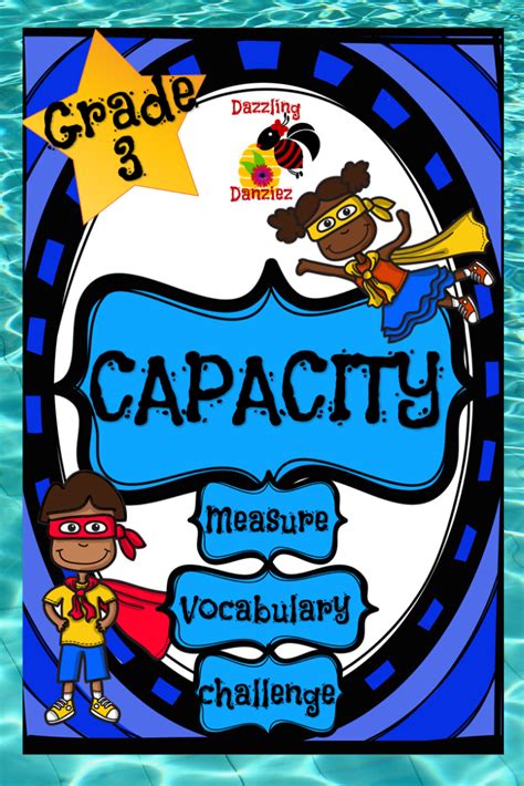 Capacity - Measure, Estimate, Vocabulary, Challenge | Measurement word problems, 3rd grade math ...