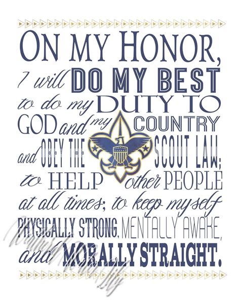 "Scout Oath, Law, Motto, Slogan Digital Prints Posters Scout Motto & Slogan - Be prepared, Do a ...