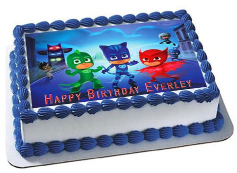 PJ Masks Edible Birthday Cake Topper - Edible Cake Image