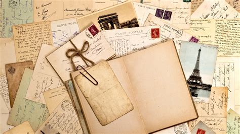 Journal surrounded by postcards HD wallpaper | Wallpaper Flare