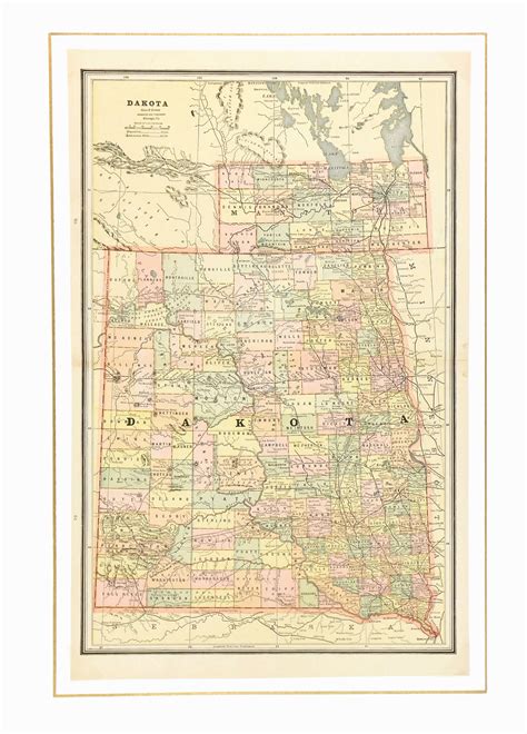 Dakota Territory Map, 1885 - Original Art, Antique Maps & Prints