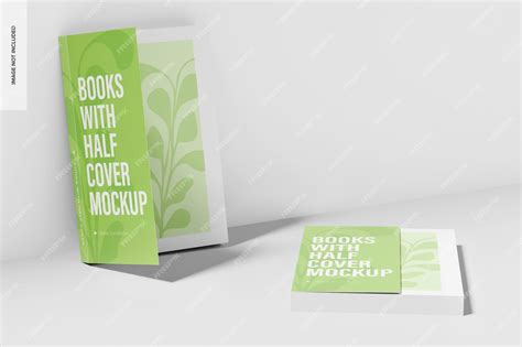 Premium PSD | Books with half cover mockup