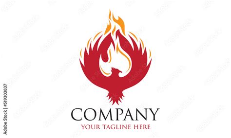 Red Color Simple Burn Phoenix logo Design Stock Vector | Adobe Stock