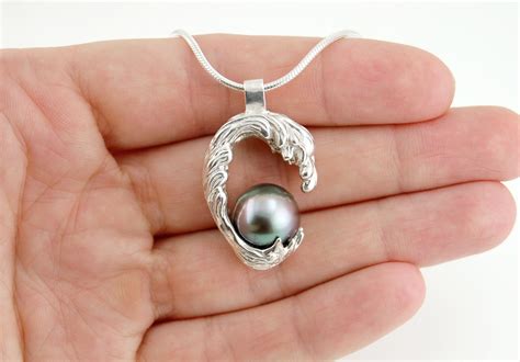 Tahitian Pearl Necklace Tahitian Black Pearl Pendant Necklace