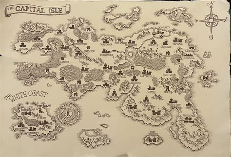 First time drawing a fantasy map. World is my friend’s DnD main ...