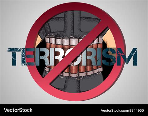 Poster against terrorism Royalty Free Vector Image