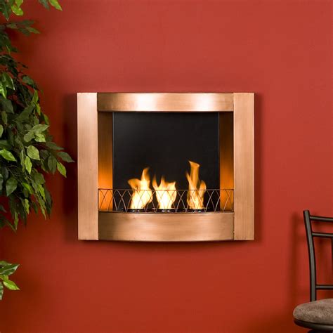 Copper Finish Wall Mount Gel Fuel Fireplace Burns Clean To Enliven Any Space | Mark's Technology ...