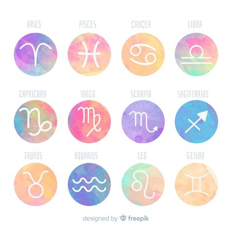 Watercolor zodiac signs Vector | Free Download