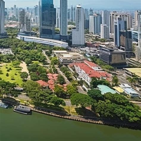 Premium AI Image | aerial view of jakarta downtown skyline with high rise buildings with white ...