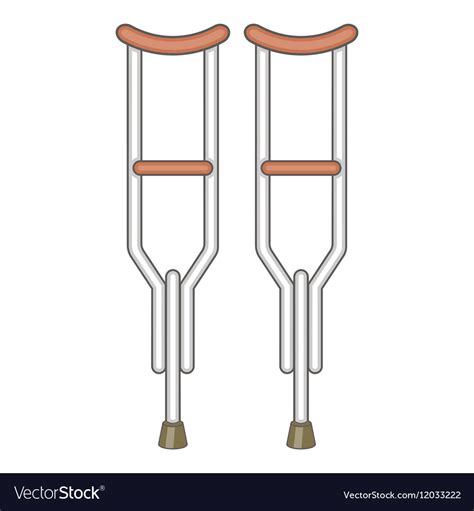 Crutches icon cartoon style Royalty Free Vector Image