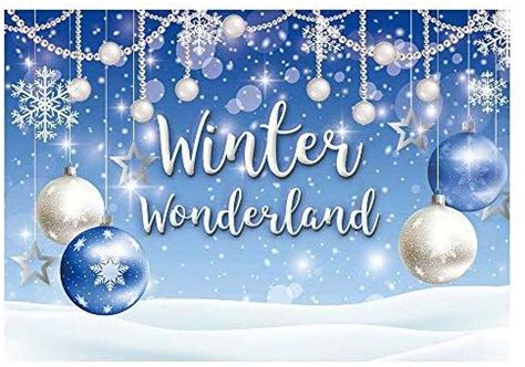 Amazon.com : Funnytree 7x5ft Winter Wonderland Theme Backdrop for Blue ...