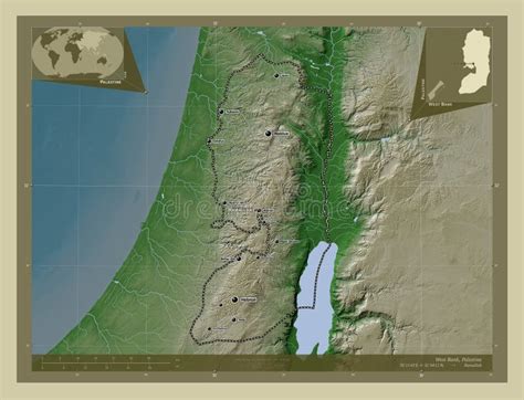 West Bank, Palestine. Wiki. Labelled Points of Cities Stock ...