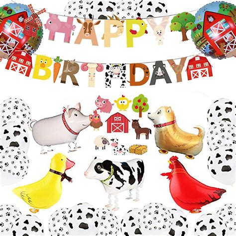 Farm Animals Birthday Decoration Farm Animals Birthday Banner Party ...