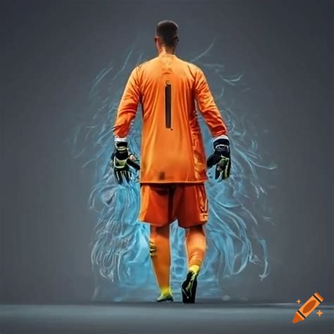 Goalie in orange uniform