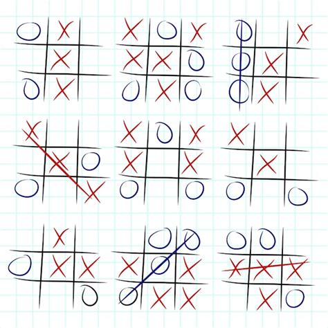 Premium Photo | Playing tic tac toe variations on white background