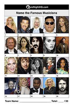 Name These Famous Musicians | Famous musicians, Celebrity quiz, Musician