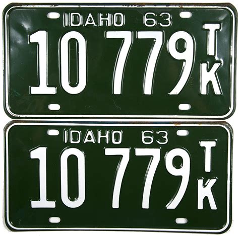 1963 Idaho Truck License Plates | Brandywine General Store